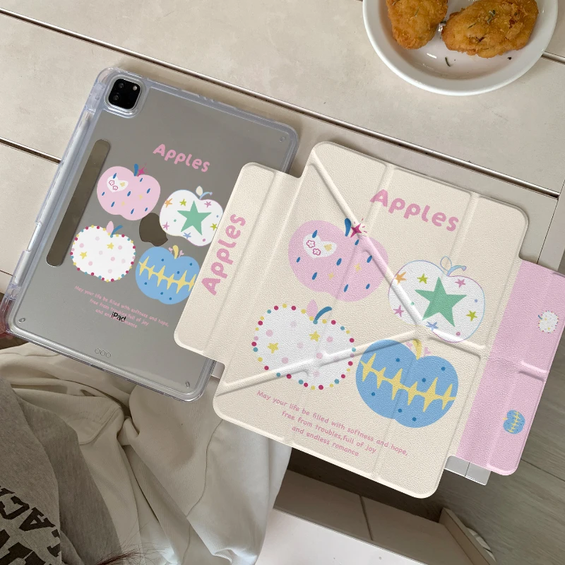 

Ins Apples Pattern Tablet Case For iPad Pro 11 12.9 13 A16 M2 M4 M3 M5 Shell 8.3 9.7 10.2 5/6/7/8/9/10/11th Air 2 3 4 5 6 Cover