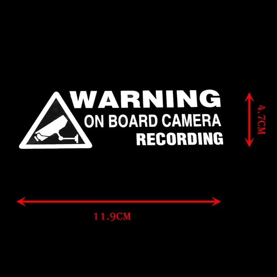 1x Car Window Warning Sign on Board Camera Recording Motorcycle Car Styling Vinyl Sticker Decor Decal Monitoring Sticker Camera