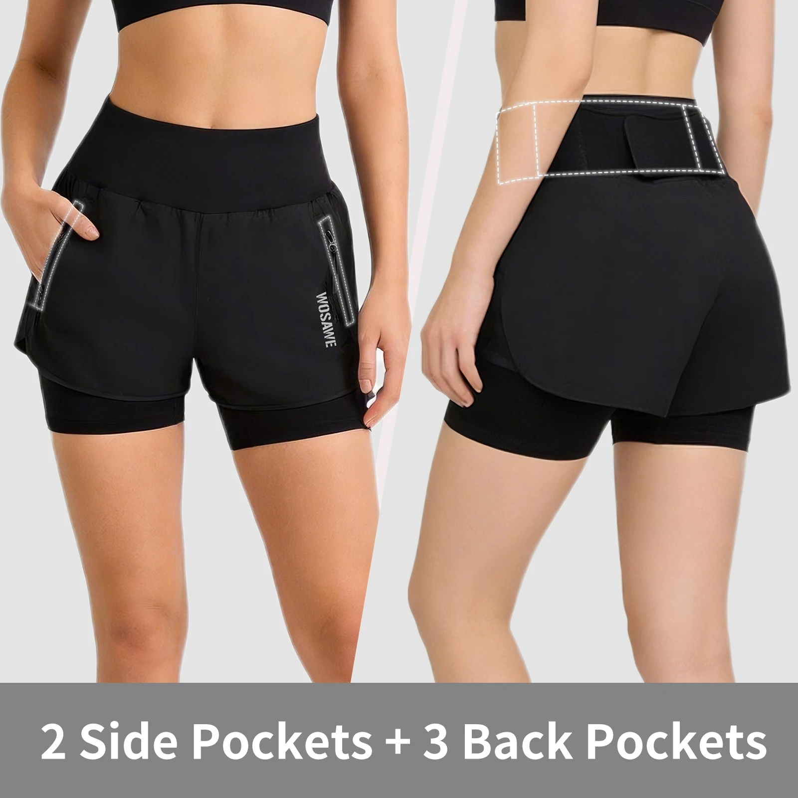 Calções de ciclismo WOSAWE fem - Mountain Biking Shorts Women avaliação e preço