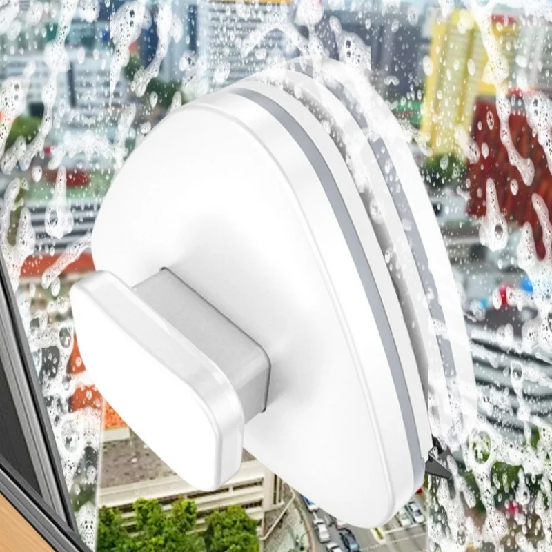 Большой треугольный двухсторонний очиститель для стеклянных окон, бытовой магнитный двухслойный очиститель для окон с защитой от падения