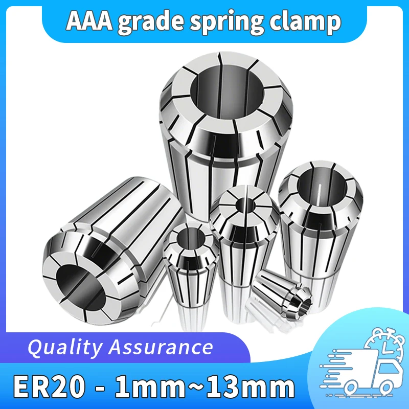 NEW AAA Grade 1pcs ER20 1/4 1/2 1/8 1-13mm Spring Collet Chuck Precision 0.005mm CNC Milling Lathe Tool Clamping Spindle Motor