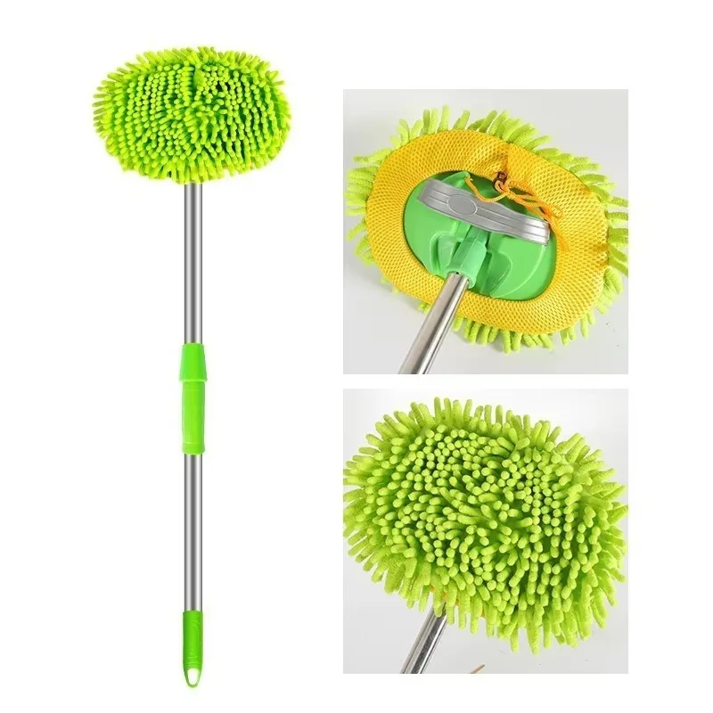 Car Wash Brush Telescoping Long Handle Soft Hair Can Rotate Cleaning Mop Auto Accessorie Car Wash Mop Adjustable Super Absorbent