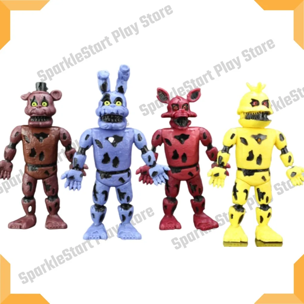 

4pcs Set Game FNAF Action Figure Doll Freddy Bonnie Foxy Chica Toys Decoration Crafts Ornaments Gifts