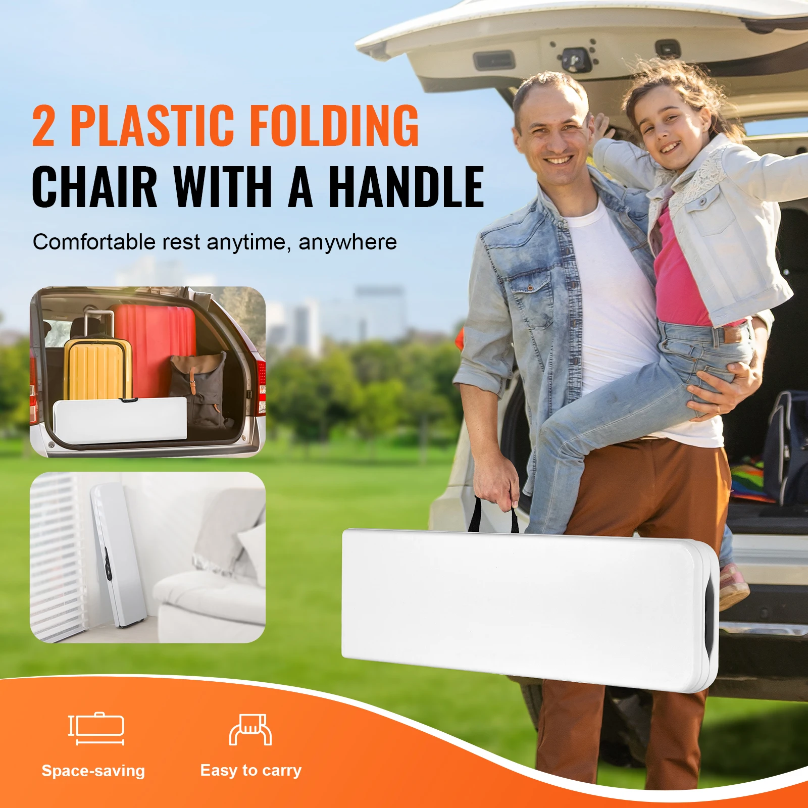 Plastic Folding Bench, 6 ft Portable Bench for Indoor/Outdoor Picnic Party Patio Camping Dining, 2 Pack, Foldable Smooth HDPE Seat for Garden Soccer Multipurpose Entertaining Activities, White