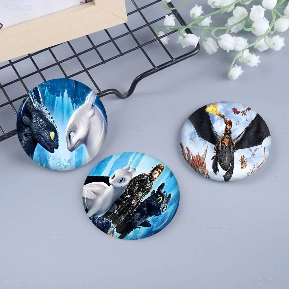 كيفية تدريب التنانين اللطيف الخاص بك 2025 دبوس زر ناعم مشرق مطبوعة أيقونة هدية للأصدقاء شارة طوق بروش التلبيب دبوس معدني