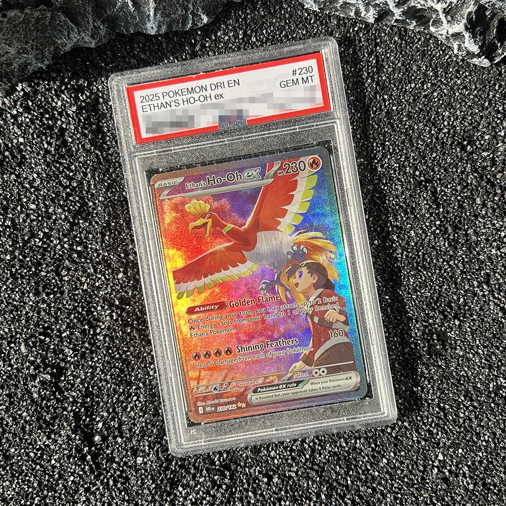 2025 DRI ETHAN'S HO-OH ex Angielska Wersja Karta PTCG Rzadka Karta Kolekcjonerska Flash Klasyczna Kolekcja Anime Karta Urodzinowa Prezent