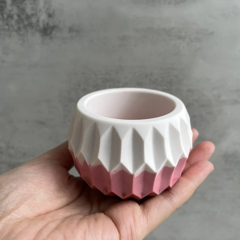 Small Round Meat Planter Silicone Mold Pot Handmade Jewelry Storage Box Making Concrete Candle Jar Planter Mould - view 2