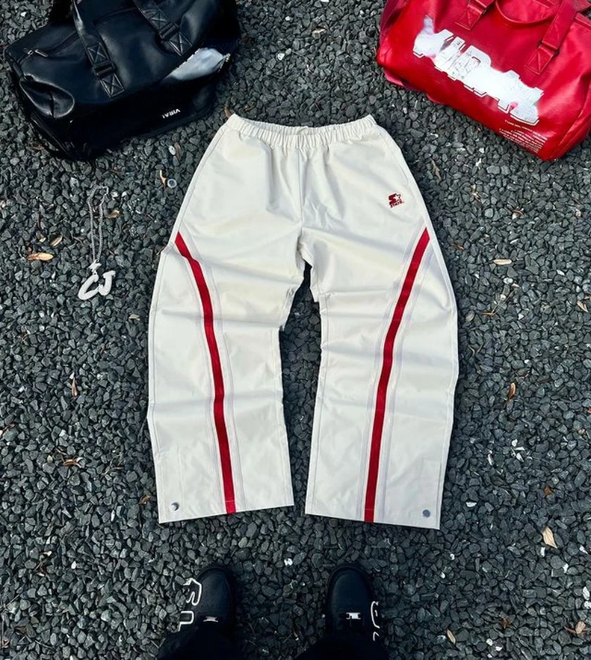 Casual summer high-waisted striped stitched cargo pants 2024 new wide-leg loose track pants customs free shipping products