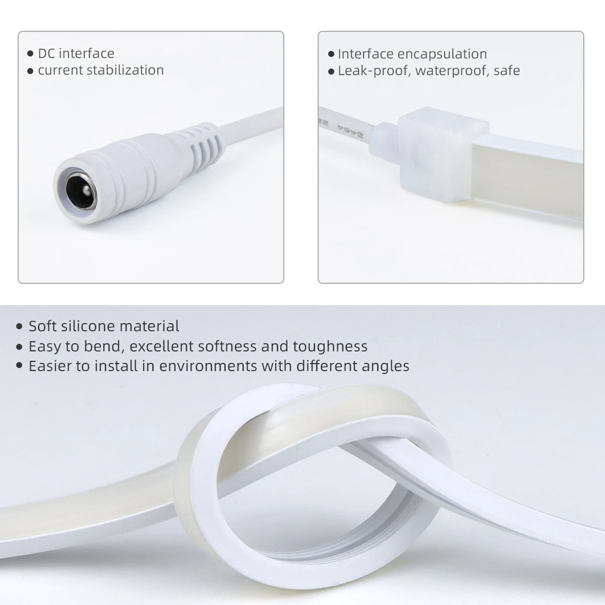 Высококачественная светодиодная неоновая полоса COB, светильник, водонепроницаемая с переключателем датчика движения руки/сенсорным переключателем/пультом дистанционного управления для домашнего освещения