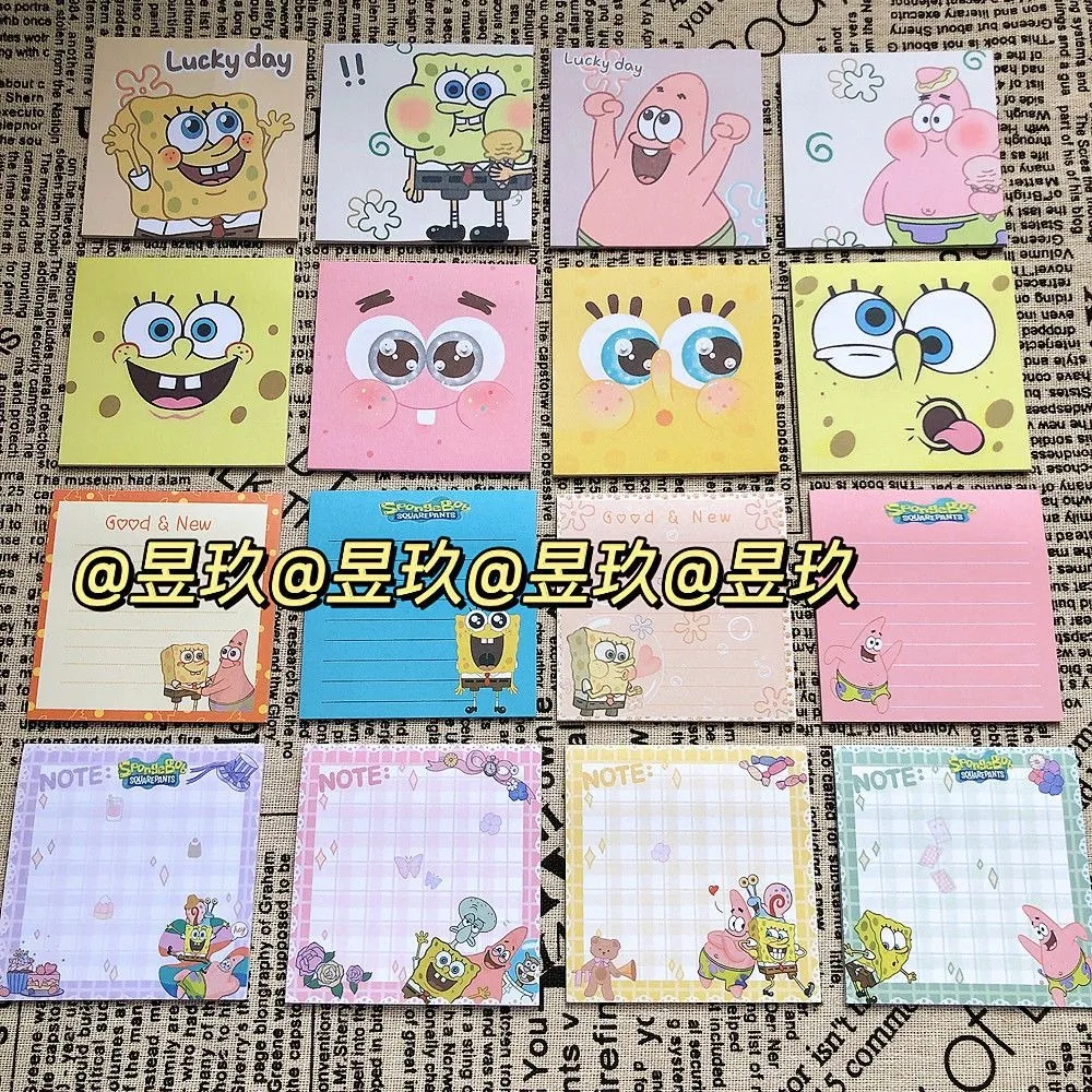 

16 Pcs SpongeBob Patrick Star New Cute Cartoon Sticky Notes Kawaii Memo Pad for Students Message Taking Journal Decoration DIY