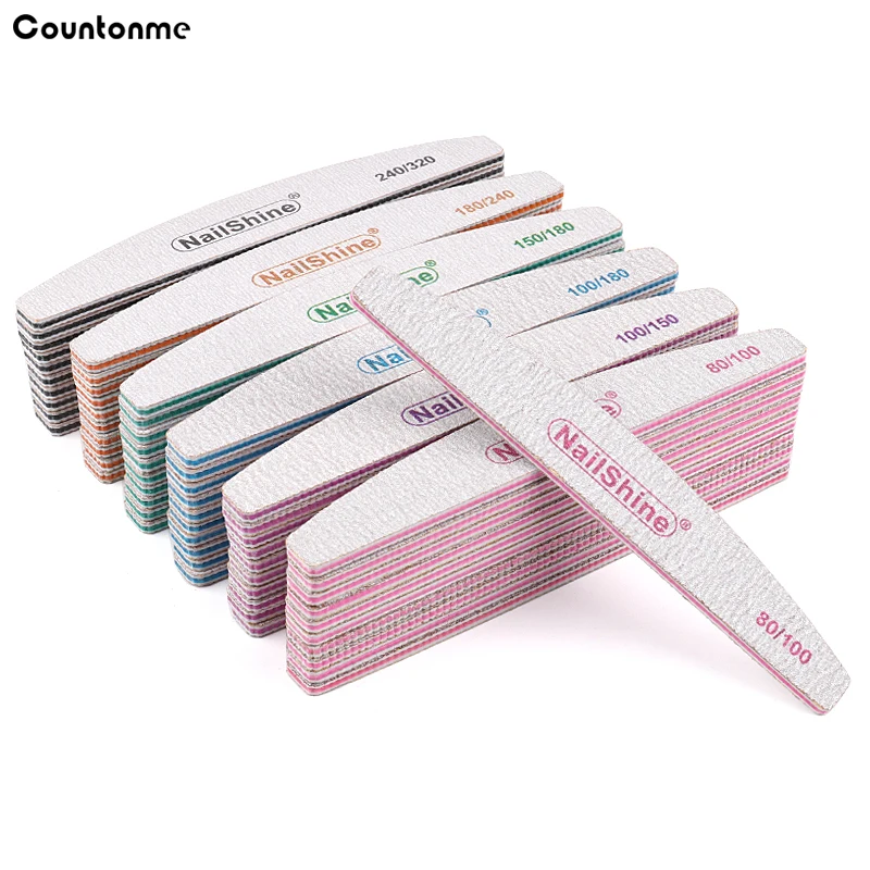50 sztuk akrylowy pilnik do paznokci mocny papier ścierny blok buforowy do paznokci do Manicure limonka ongle 80/100/150/180/240/320 zmywalne pilniki do łodzi