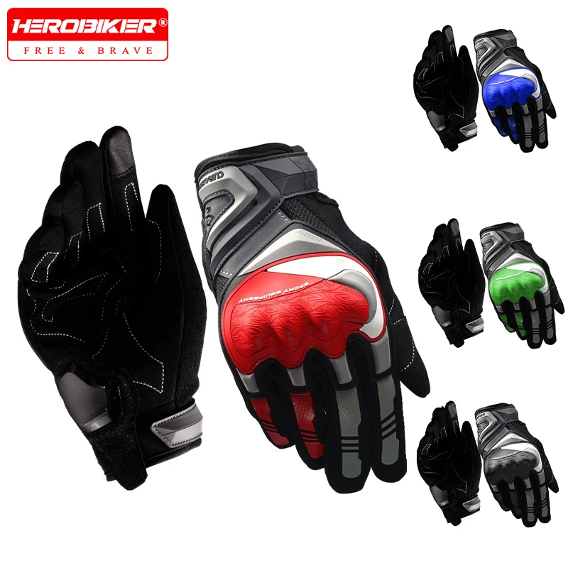 

Summer Riding Gloves Touch Screen Motorbike Riding Gloves Full-finger Hard Shell Protective Motocross Off-road Gloves Anti-fall