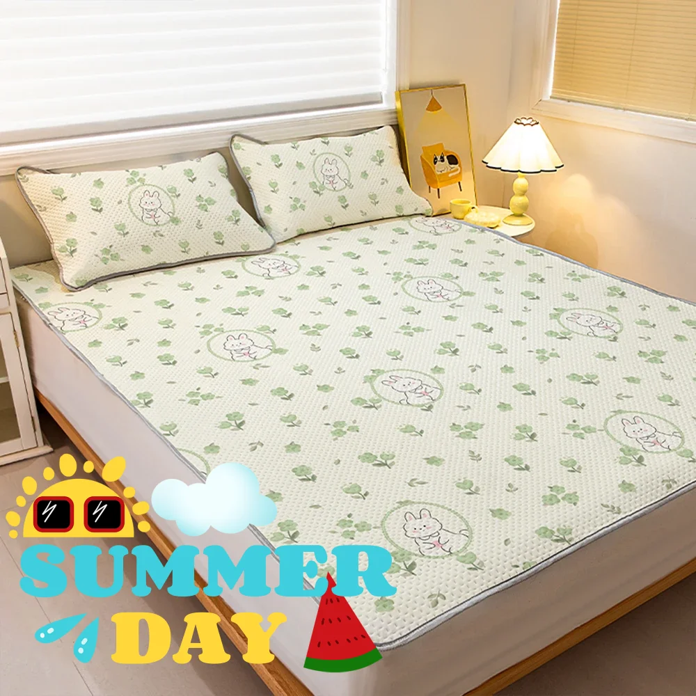 YanYangTian Summer Cartoon Pattern Bed cover Thin Mattress Bedding Cover Pet Mat Ground Mat Dust mat