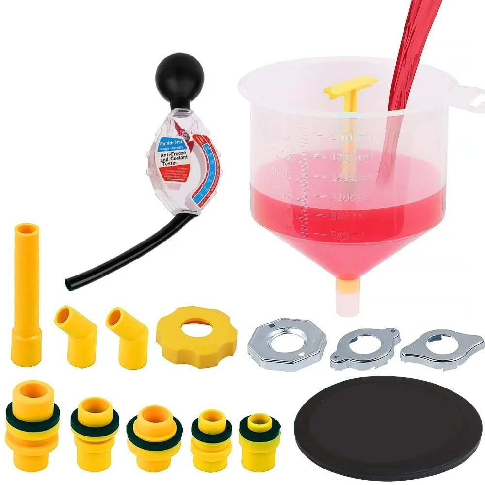 

15Pcs/Set Spill Proof Car Antifreeze Funnel Universal Fit Plastic Radiator Filling Tool Burping Kit Pour Oil Tool