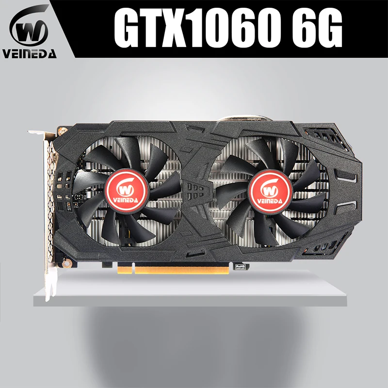 VEINEDA GTX 1060 6GB 192Bit GDDR5 Graphics Card  for nVIDIA games refurbished cars strong than GTX 1050 Ti 750 960