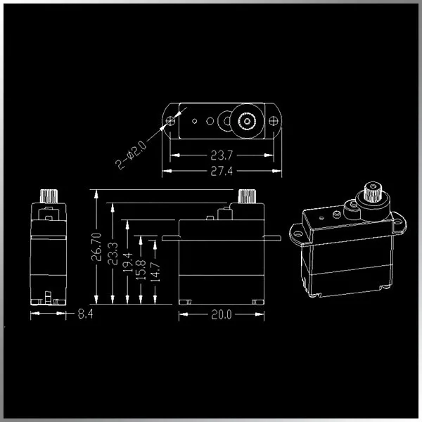 KingMax CLS0511H 5.3g Digital Coreless Micro Servo 1kg.cm Operating Voltage DC3.5~6.0V Servo with Metal Gear for RC Helis Plane