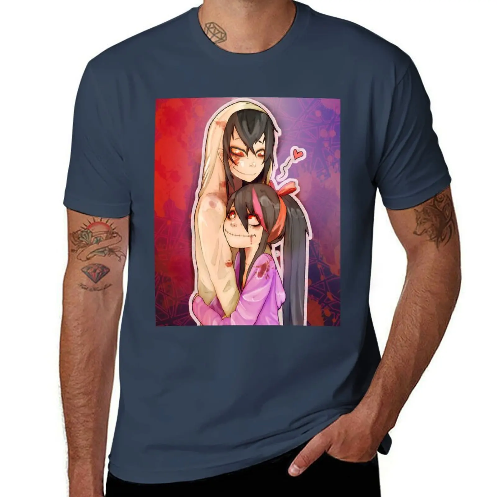 

Creepypasta: Jeff the killer andNina the killer T-Shirt Quick Dry Training Short Sleeve Tee