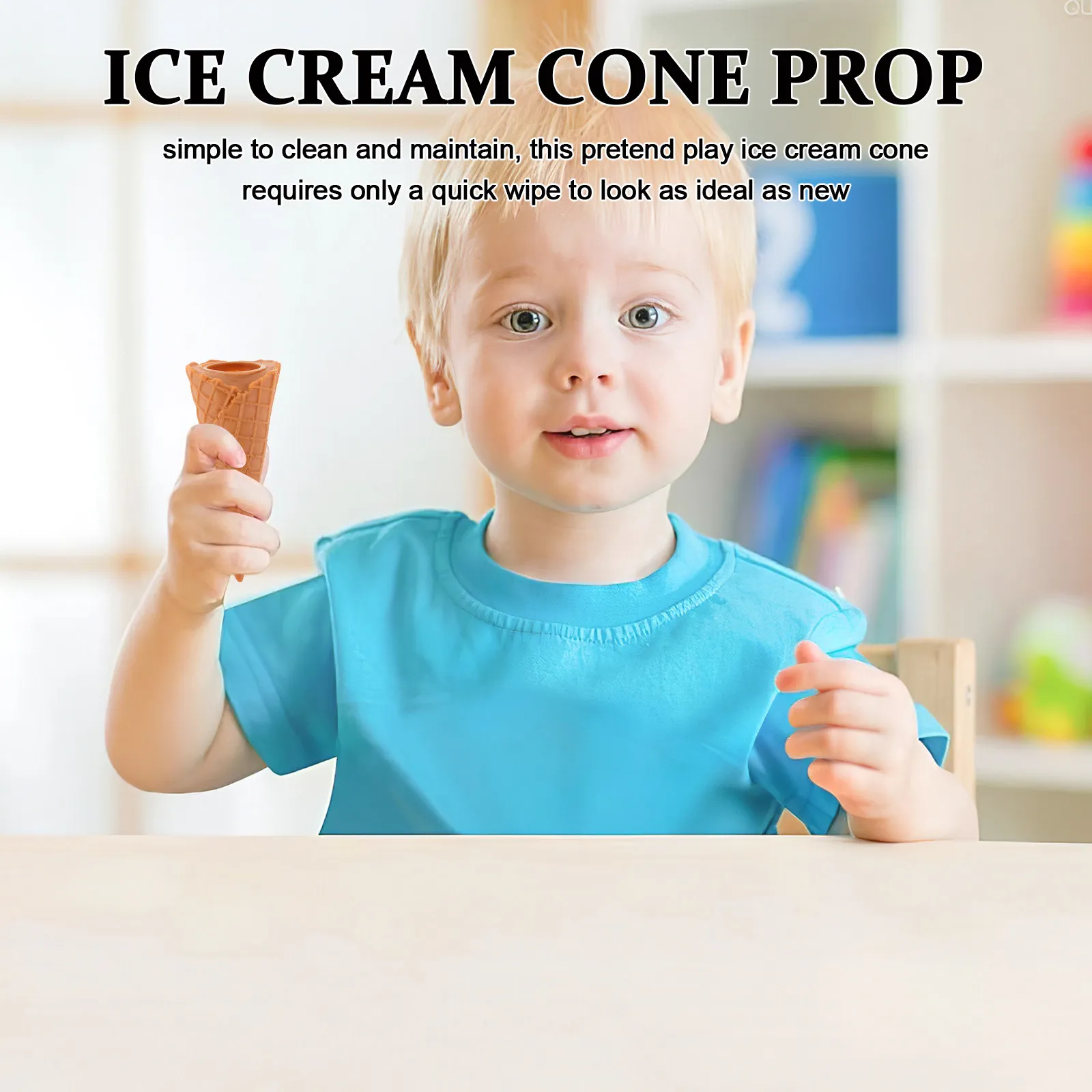Realistic Ice Cream Cone Props Set – 2pcs Lifelike Fake Food for Dessert Shop, Party, and Display Decoration