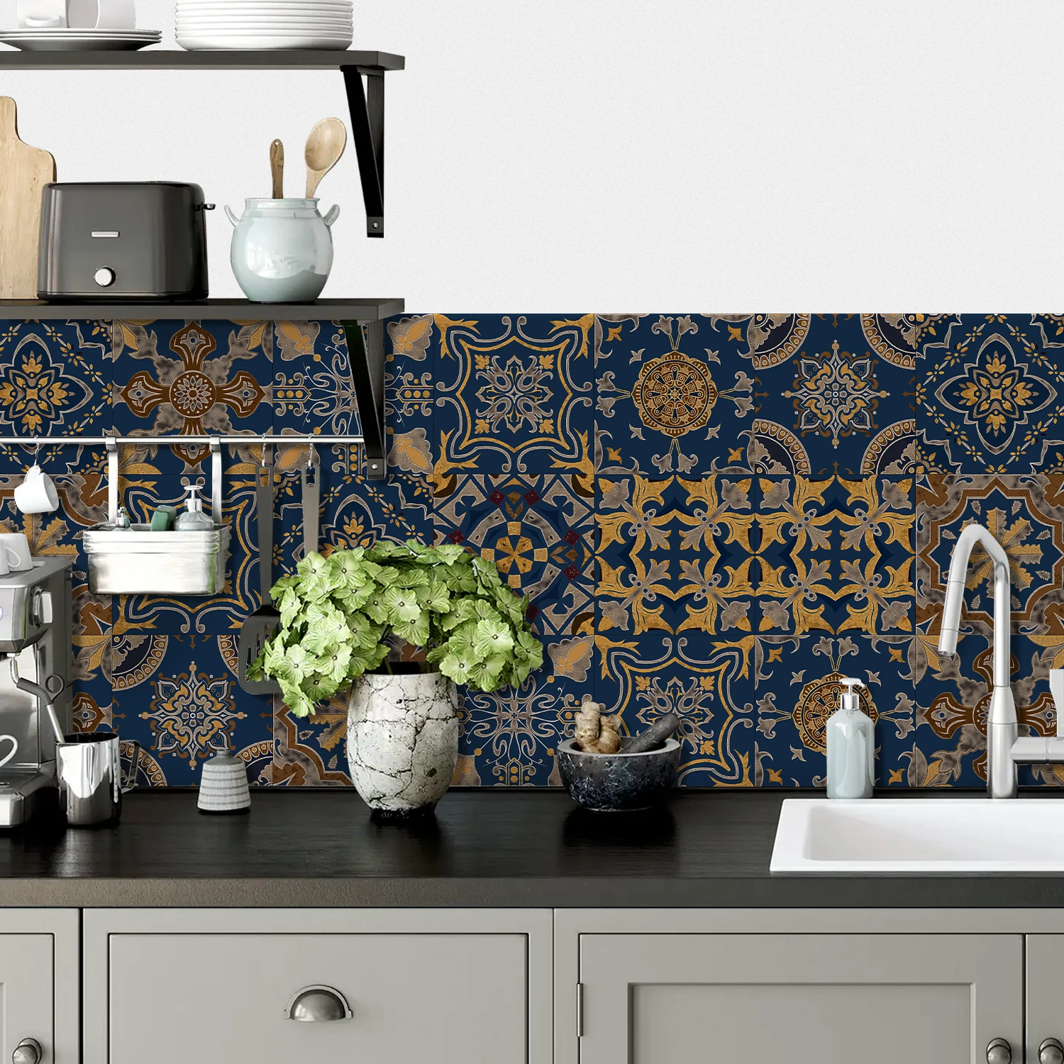Alwayspon Tile Sticker Peel and Stick Vinyl Wall Decals, Self Adhesive Tile Backsplash for Kitchen and Bathroom