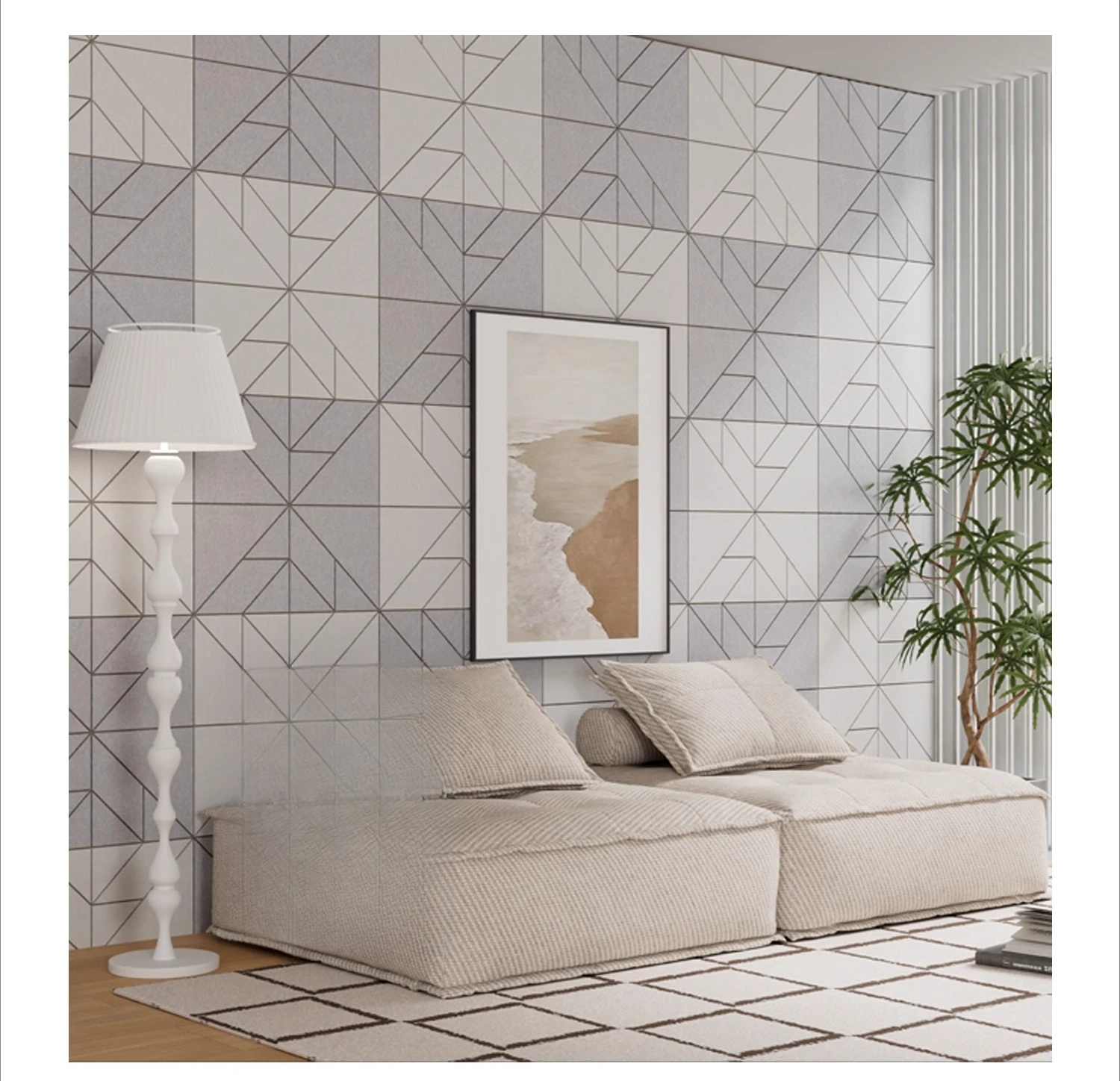 لوح ممتص للصوت من ألياف البوليستر لغرفة النوم الداخلية ولوح ممتص للصوت على الحائط المنزلي