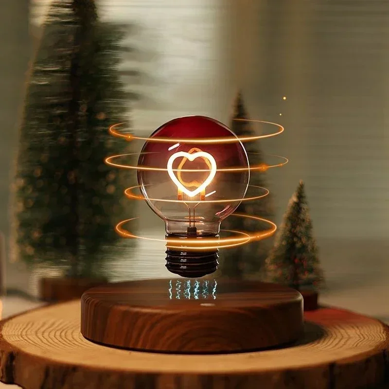 Bedroom Desktop Decoration Maglev Love Light Bulb Creative Atmosphere Light Personality Small Night Light Girl Romantic Gift