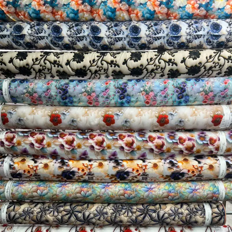 

Multicolor 5D Digital Print Xiangyunsha Cotton Satin Soft Rayon Dress Pajamas Fabric Sewing Accessories Cloths Free Shipping