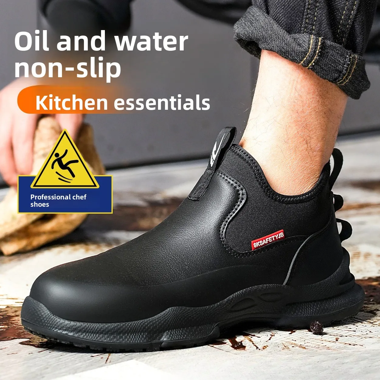 Non Slip Oil Resistant Chef Shoes Men Lightweight Soft Sole Comfortable Kitchen Work Shoes Protective Footwear Breathable Clogs
