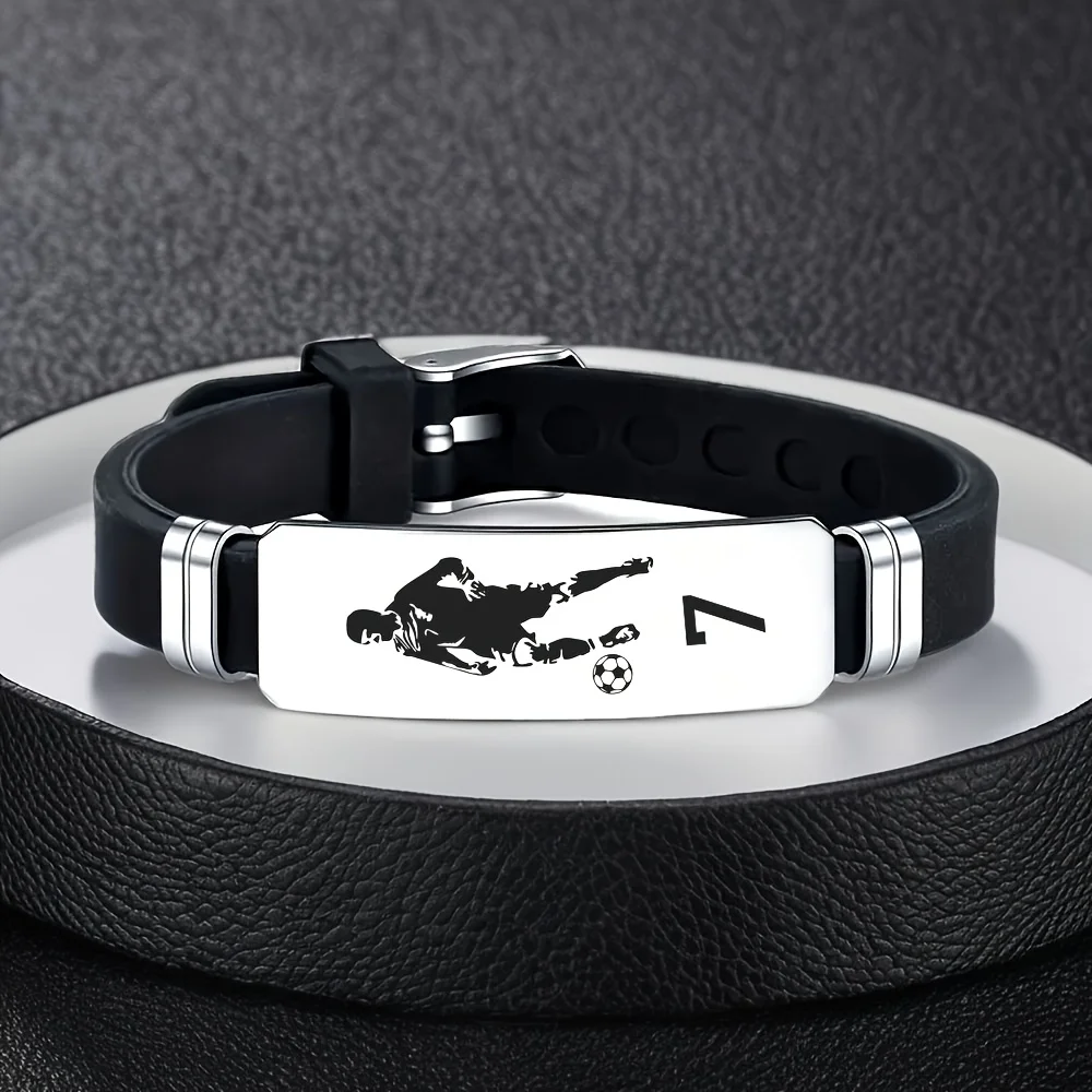 Cristiano Ronaldo Neymar Football Star Stainless Steel Silicone Bracelet For Men Boy Soccer Accessory Gift
