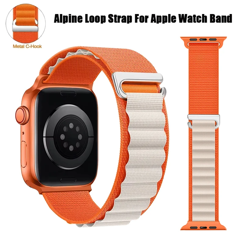 Alpine Loop Strap für Apple Watch Band 49 mm 45 mm 42 mm 44 mm 41 mm 40 mm 38 46 mm Nylonband für IWatch Serie Ultra 3 11 10 9 8 SE 3