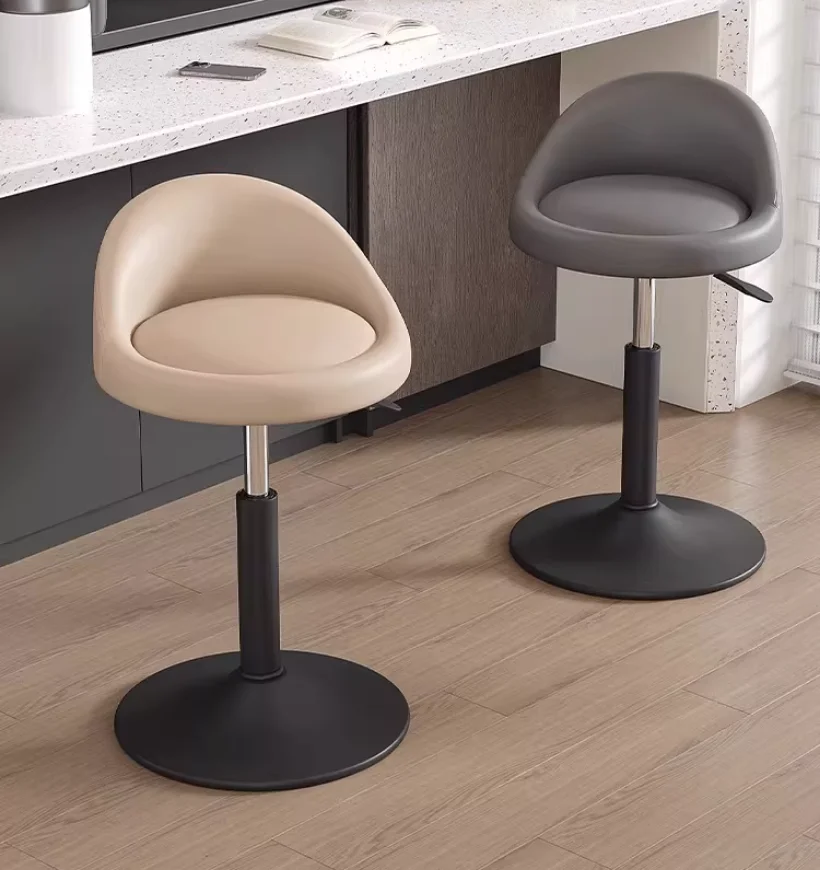 Simple Home Bar Chair Rotating High Stool Lifting Chair Bar Chair Front Desk Backrest Bar Stool Pedal