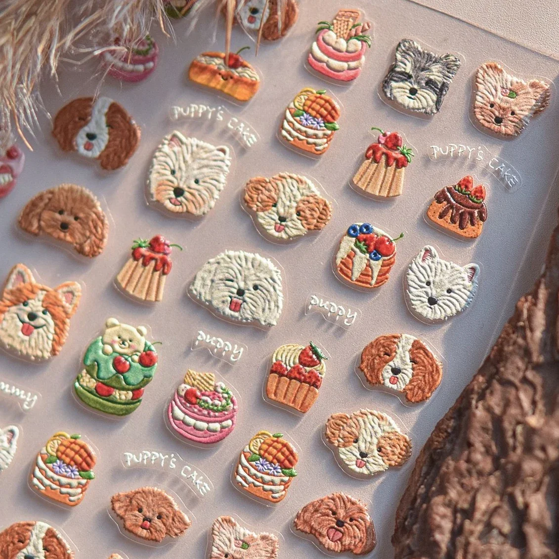 Cute Dog Burger Dessert Cat Socks Sweater Persimmon Autumn Mushroom Bowknot Egyptian Pharaoh Nail Art Stickers Manicure Decals