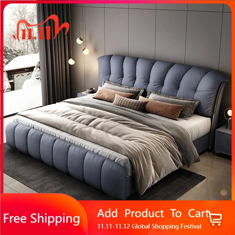 Organizer Luxury Double Bed Full Headrest Sleeping Queen Double Bed Modern Storage Design Korean Princess Postmodern Furniture