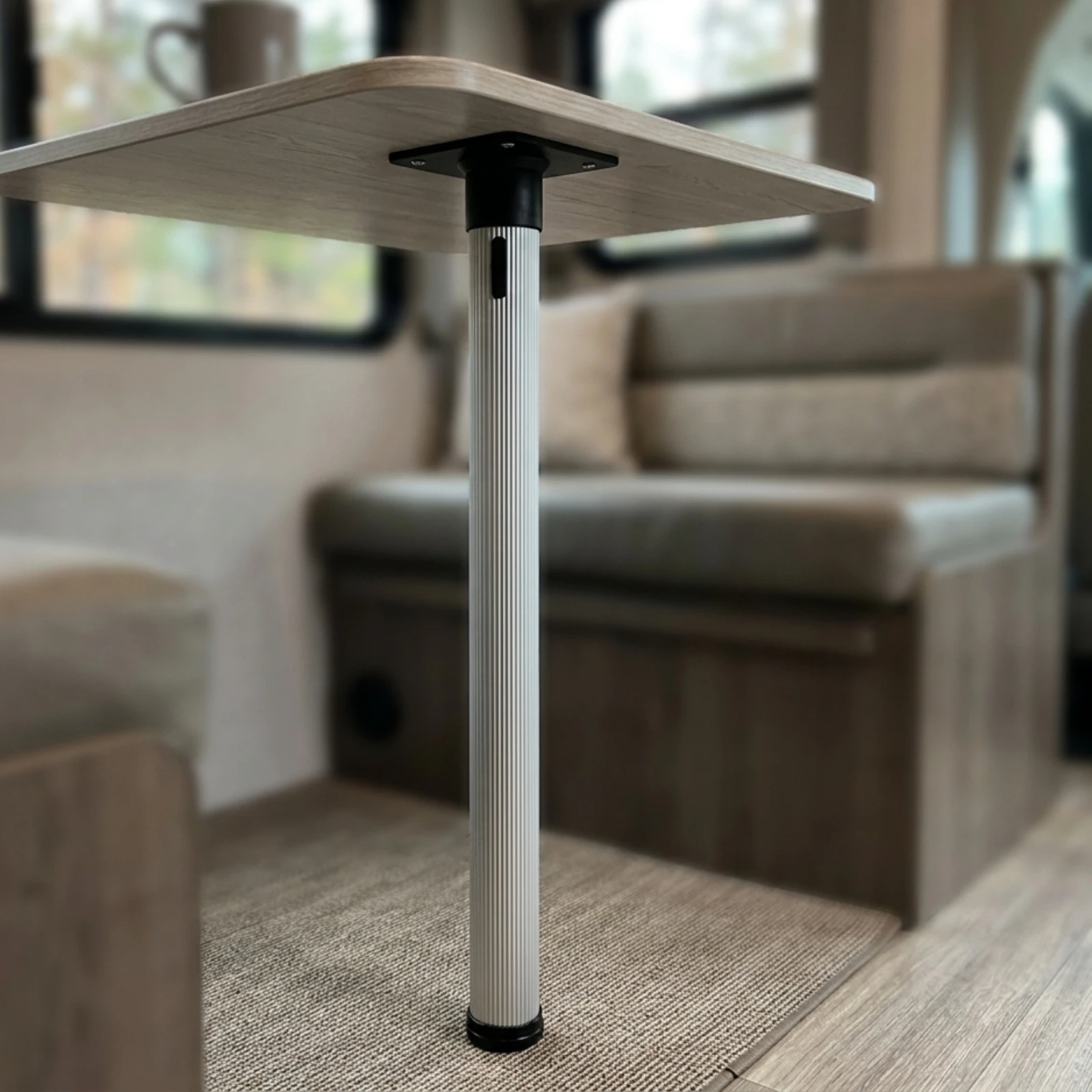 Push-Button Folding Table Leg Aluminum Alloy Folding Table Leg Vehicle Furniture Foldable Silver Finish
