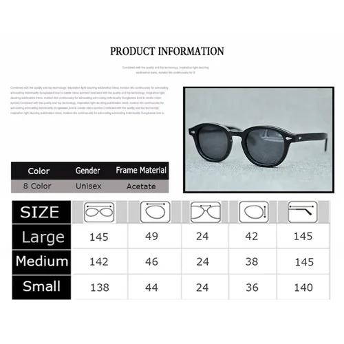 Imagen 2 del producto Johnny Depp gafas de sol polarizadas hombres mujeres marca de lujo diseñador estilo gafas de sol para hombre mujer Oculos