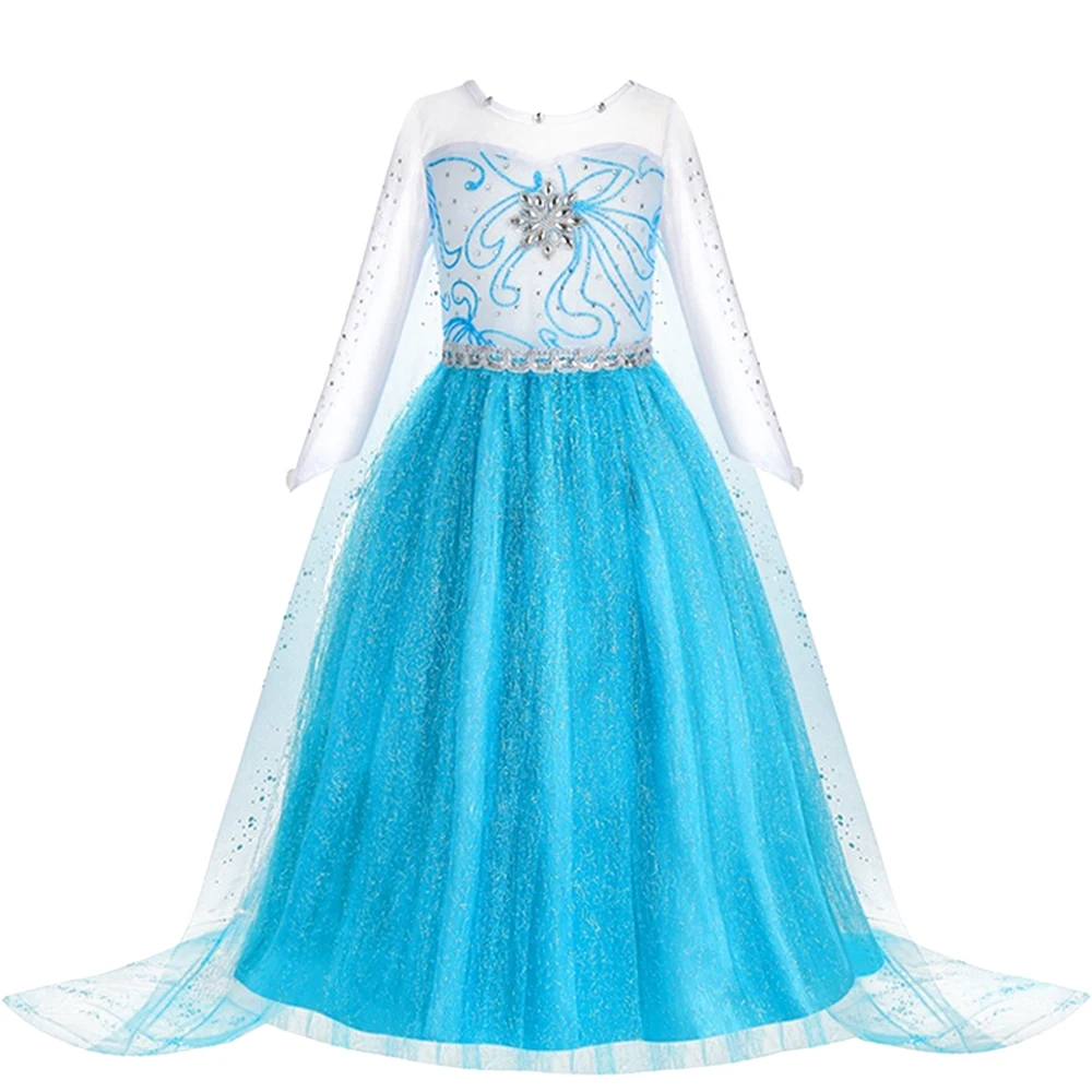 Elsa Dress Princess Costume Snow Queen Christmas Party Frocks