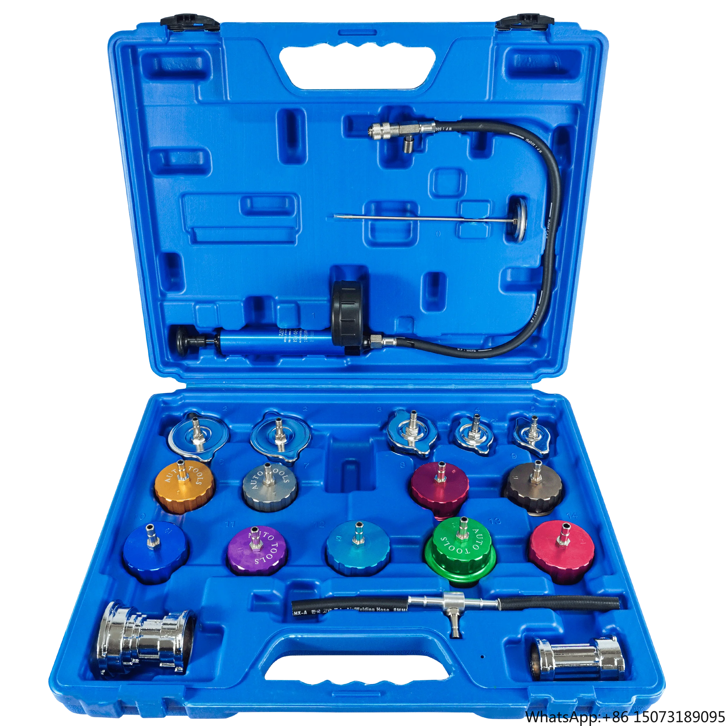 Wzauto 21-Pcs Universal Radiator Water Tank Pressure Tester Kit Auto Car Cooling System Plastic Metal Vehicle Tools