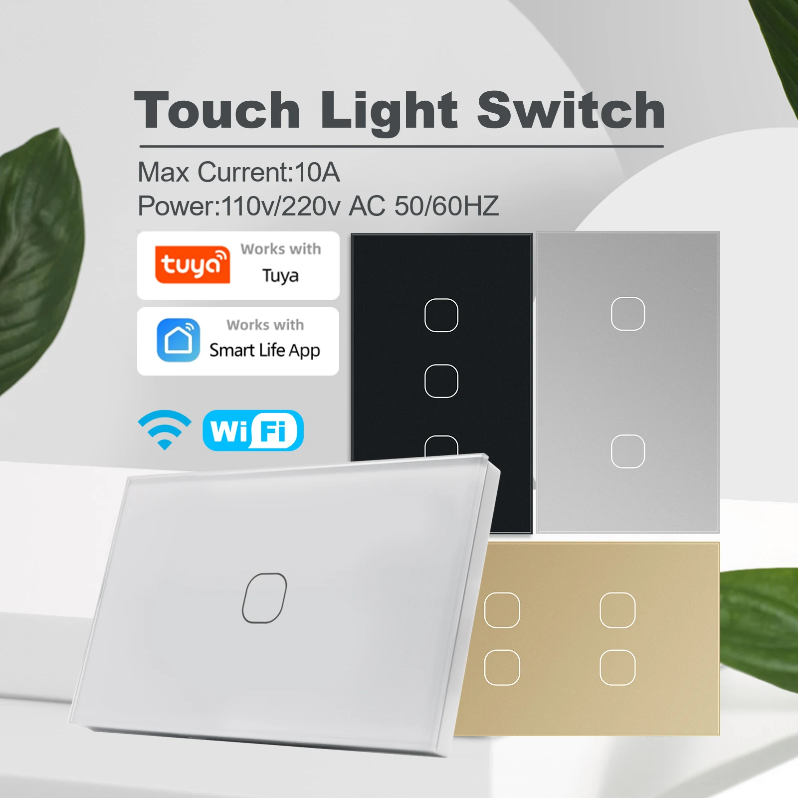 

LOUYSGEN Wi-Fi умный переключатель настенный переключатель США 220 В таймер расписание с нейтральным проводом стекло приложение Tuya Smart Life Alexa