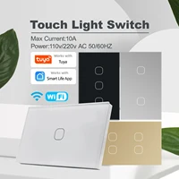LOUYSGEN WiFi interruptor inteligente interruptor de pared US 220V temporizador calendario con cable de vidrio neutro aplicación Tuya Smart Life Alexa