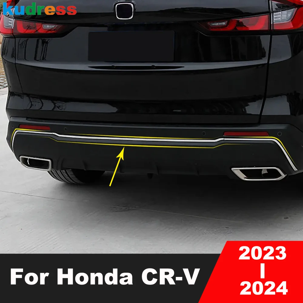 

Накладка на задний нижний бампер для Honda CRV CR-V 2023 2024, стальная автомобильная накладка на заднюю дверь, декоративная полоса, внешние аксессуары