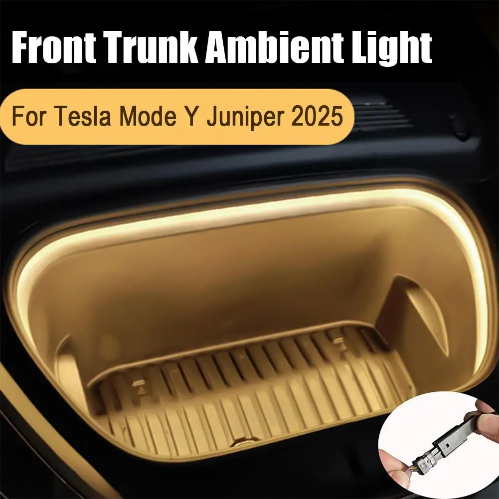 for Tesla Mode Y 2025 Launch Front Trunk Frunk LED Car Light Flexible Lamp Decorative Surround Ambient Lamp Strip Silicone H2E5 - Image 4