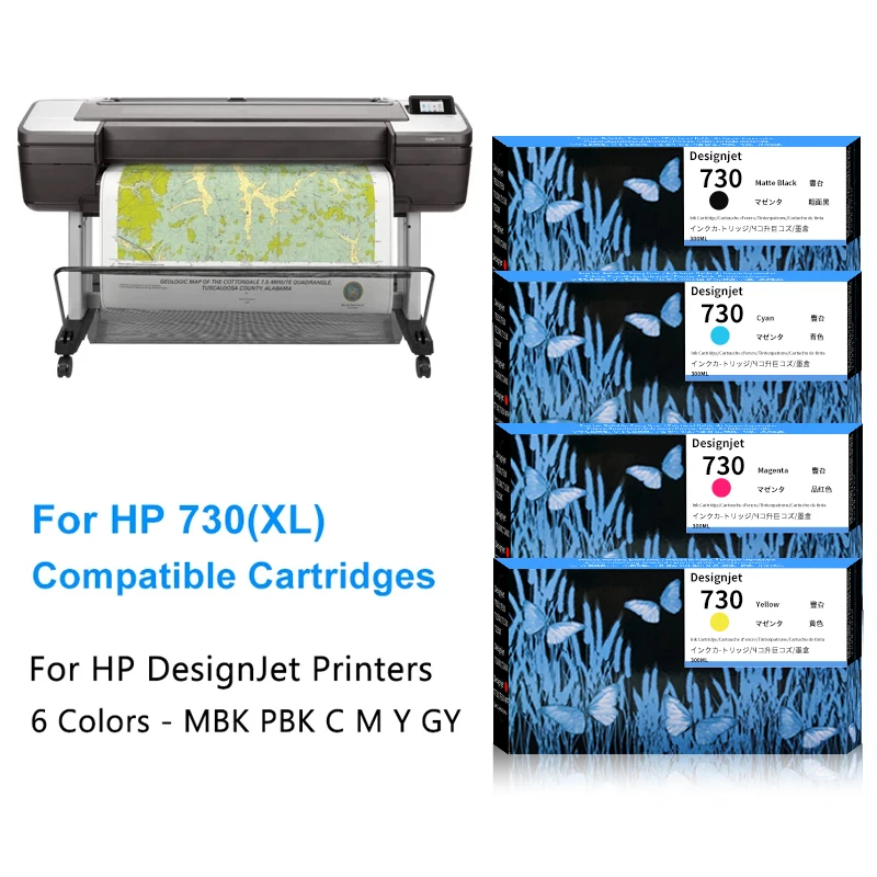 For HP 730 HP730 Compatible Ink Cartridge With Full Ink For HP DesignJet T1600 T1600dr T1700 T1700dr T2600 T2600dr Printers