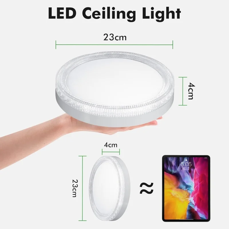 Modern  LED Ceiling Lamp Crystal Circle Square 24W- 48W Ceiling Lights For Bedroom Living Room Indoor Lighting Fixtures AC85-265