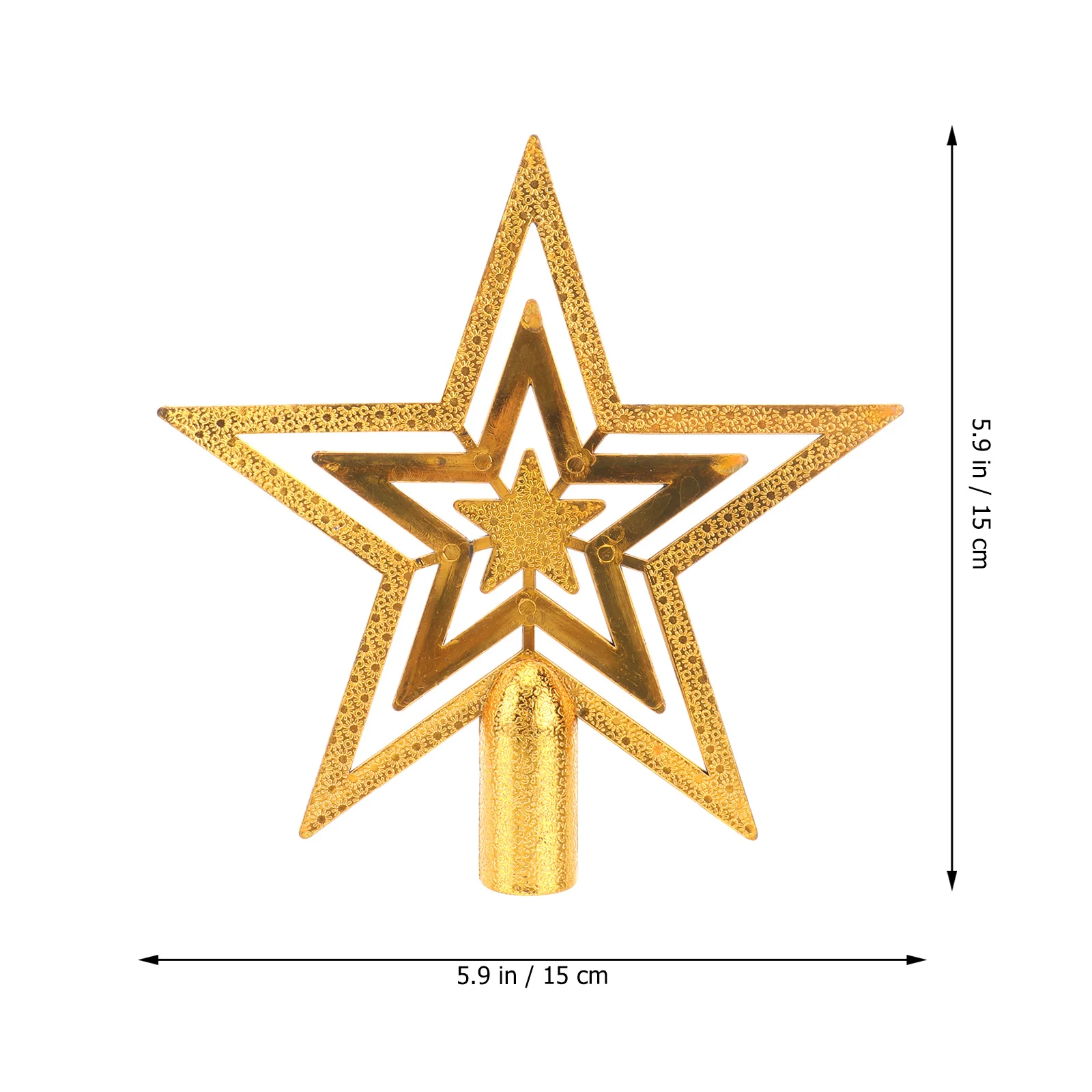 

15Cm Christmas Tree Topper Star Gold Treetop Decoration For Holiday Party Celebration Star Design Lightweight