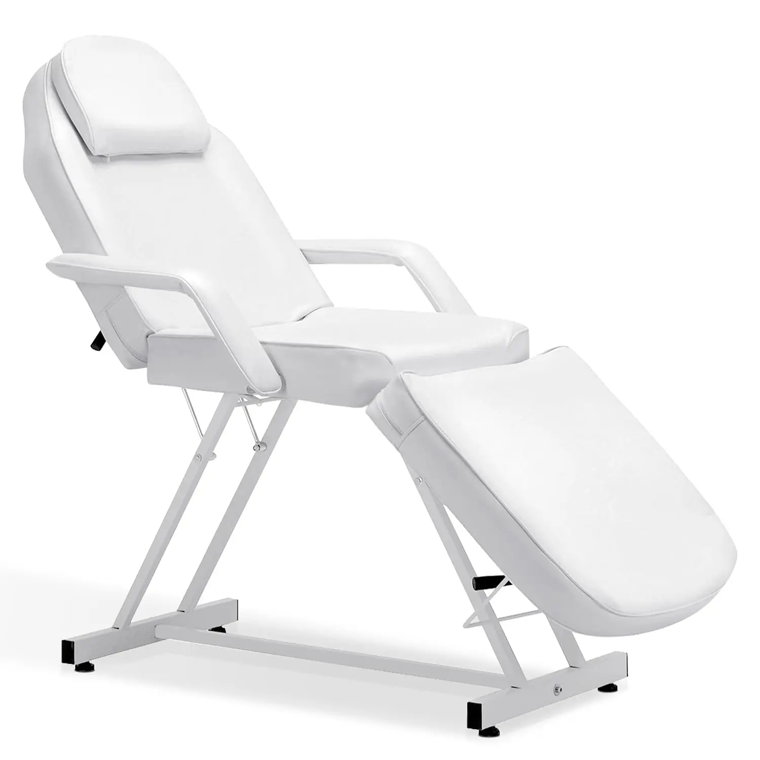 Adjustable Facial Bed 66° Backrest 50° Leg Rest Detachable Armrest Headrest PVC Leather 72 in 330 lbs Salon Spa, Customized