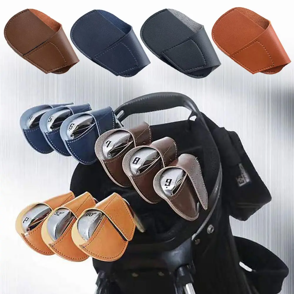 Sport Long Neck Driver Leather Golf Club Head Covers Golf Iron Head Cover Protective Headcover Golf Rod Sleeve