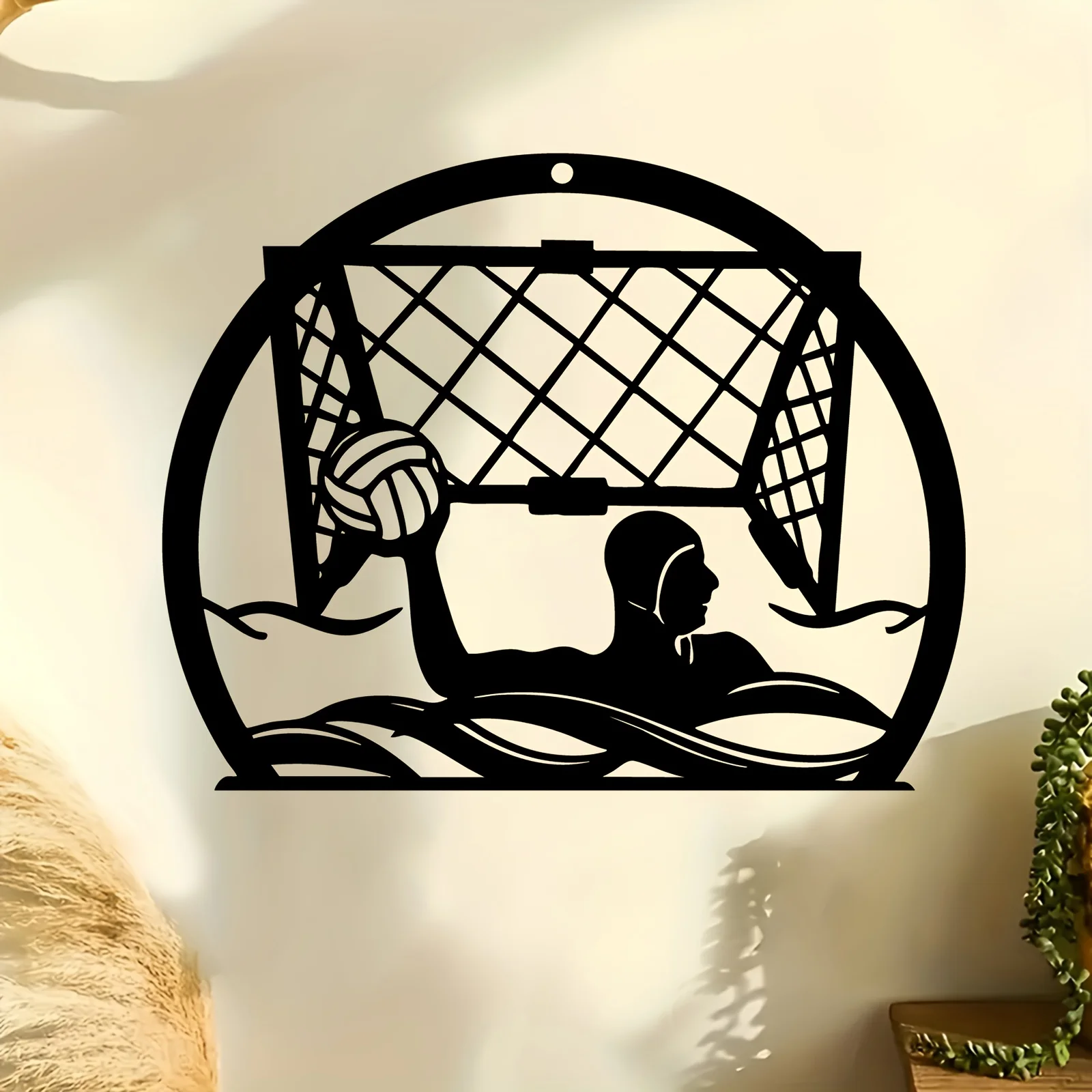 Dynamic Water Player Metal Wall Art, Rust‑Resistant Game Room Pool Decor, Water Sports Fan Gift