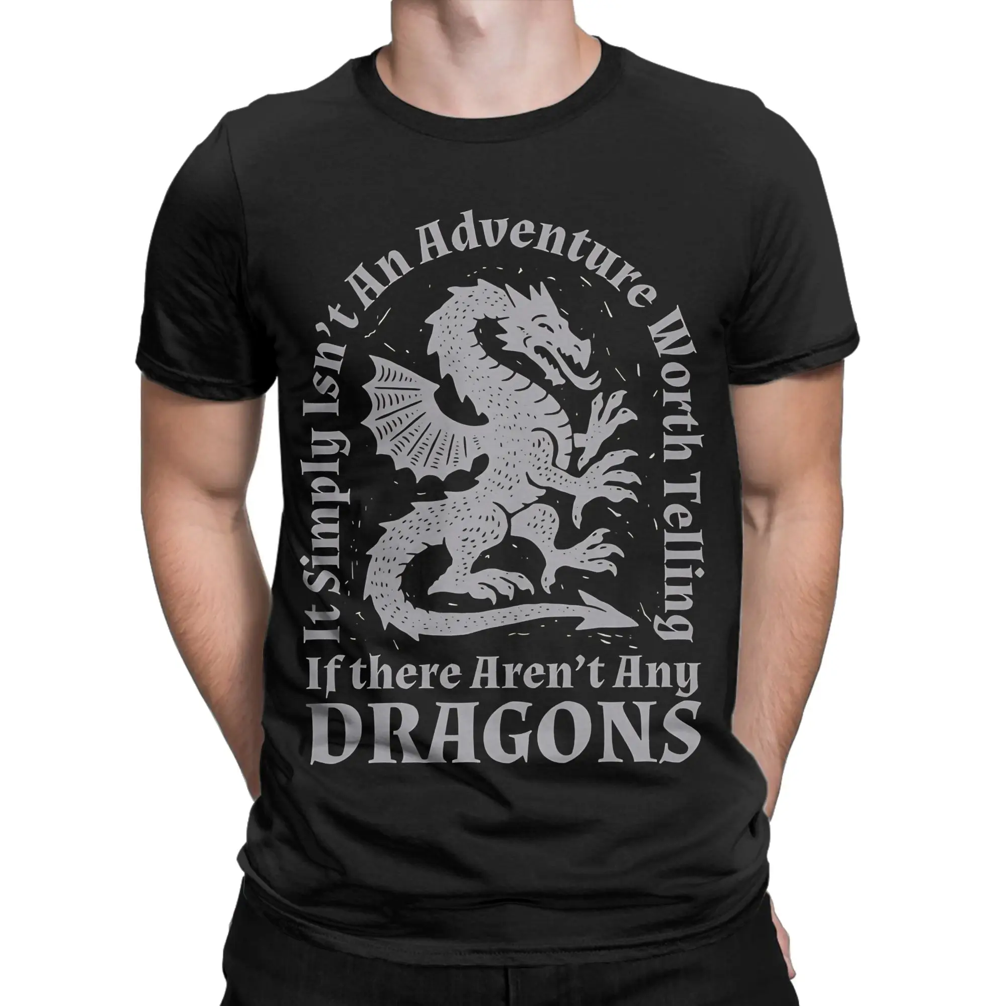 Dragon Quote Tolkien T-Shirts Men Women L-Lords R-Rings Funny 100% Cotton Tee Shirt Crew Neck T Shirt Summer Clothing