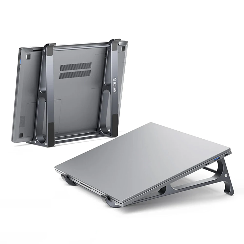 

Aluminum 2-in-1 Laptop Stand, Vertical & Horizontal Cooling Holder for 13-17.4 Inch Laptops & Tablets, for Office and Storage