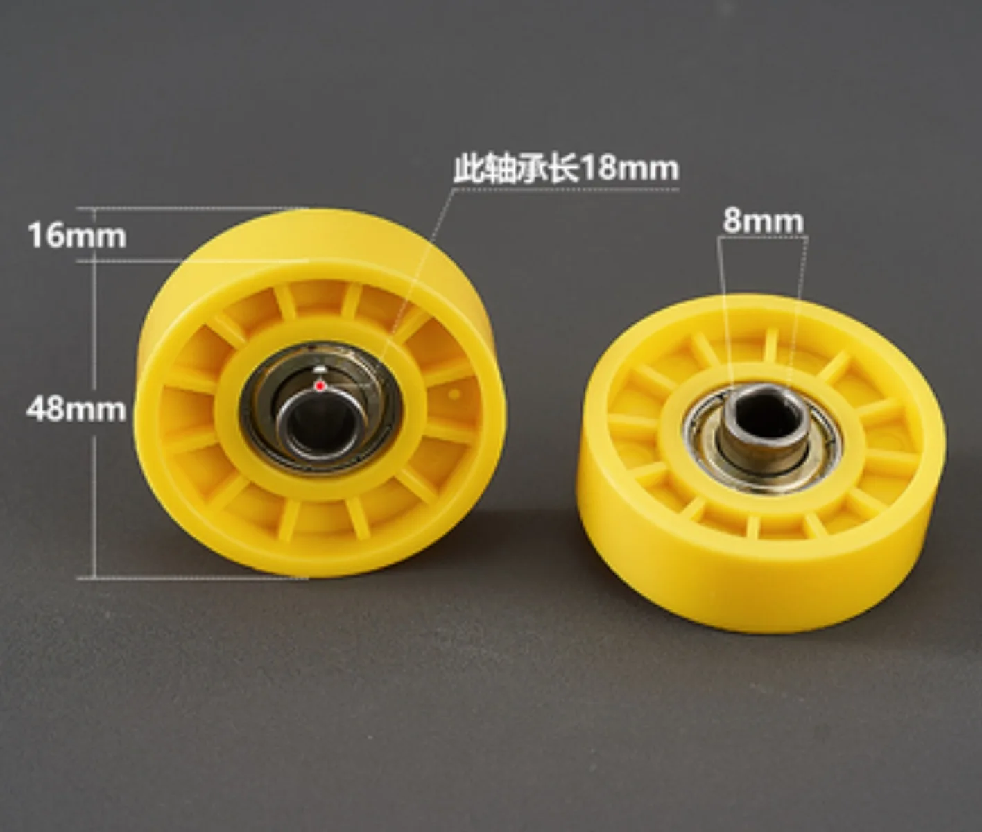 200pcs GA-02 A Slideway Assembly Line Pulley Nylon Bearing Wheel -Out Diameter:48mm Hole d:8mm