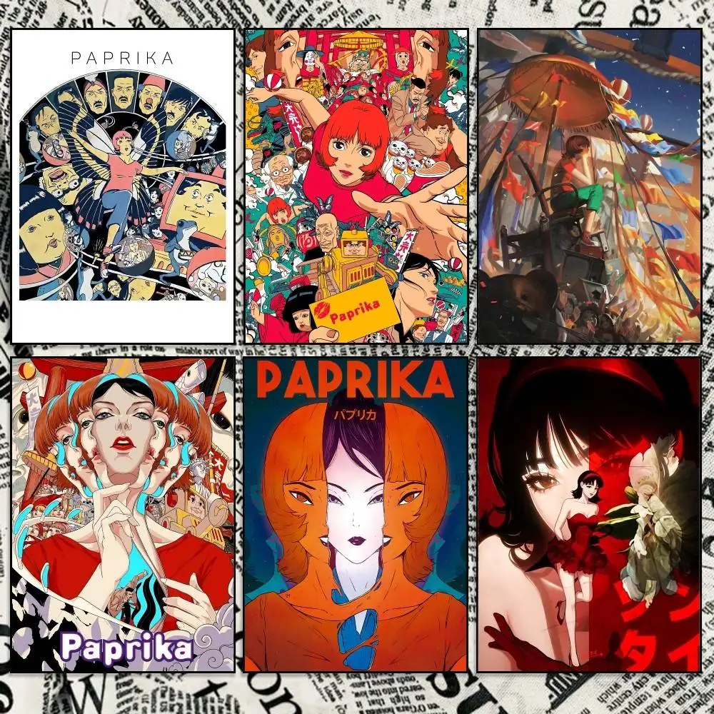 Dream-Jumper P-Paprika Anime Poster Self-adhesive Waterproof Paper Sticker Coffee House Bar Room Wall Decor